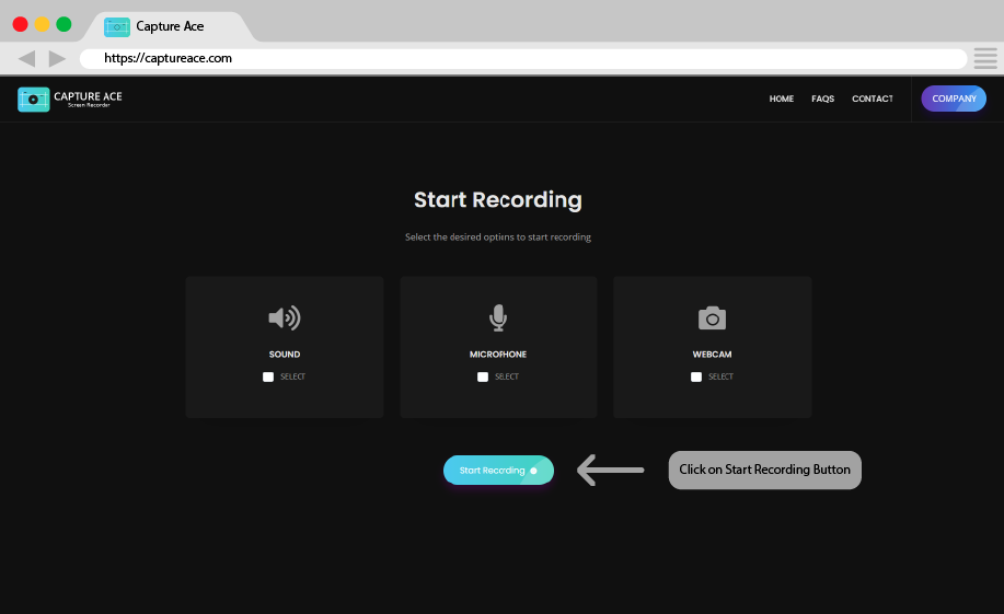 Capture Ace Landing Page